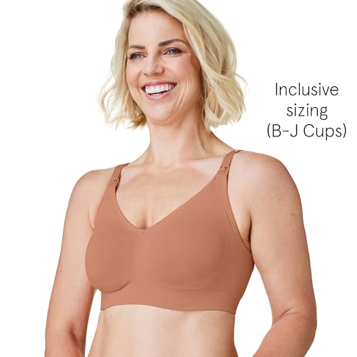 Bravado Designs Body Silk Seamless Nursing Bra for Breastfeeding, Wireless Maternity Bra, Cinnamon Sustainable Fabric, Medium Plus