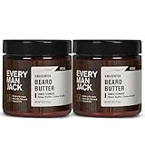 Every Man Jack Unscented Beard Butter - Fragrance Free for Sensitive Skin - Rejuvenates, Hydrates, and Styles Dry, Unruly Beards - Naturally Derived with Shea Butter and Coconut Oil - 4oz (2 Pack)