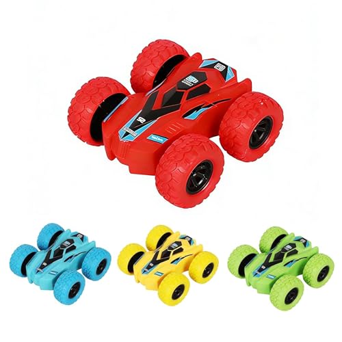 JiaQuenWex Pull Back Cars 4 Stunt Car Vehicles with 360 Rotation Durable Pull Back Cars for Indoor and Outdoor Play Jumping Stunt Cars for Gifts Fun Racing Cars Set Great Gift Idea