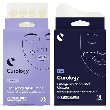 Curology Emergency Spot Pimple Patches for Face, Variety Size Bundle, 80 Small Spot & 14 Large Cluster Hydrocolloid Pimple Patches, Fast-Acting Support