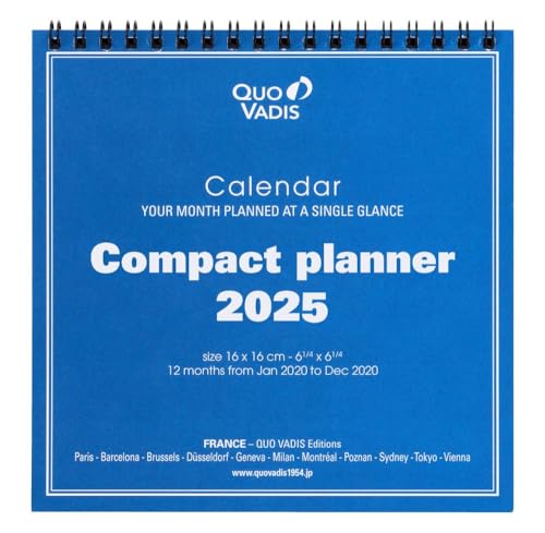 QUO VADIS 【2025年版】 クオバディス 卓上カレンダー 『コンパクトプランナー』 16×16cm PEFC認証取得 QUOVADIS qv238300 ホワイト