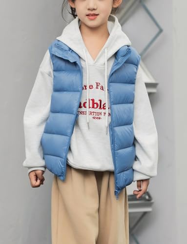 Happy Cherry Boys Girls Lightweight Down Vest Winter Sleeveless Puffer Jacket Zipper Warm Snow Waistcoat Outerwear3
