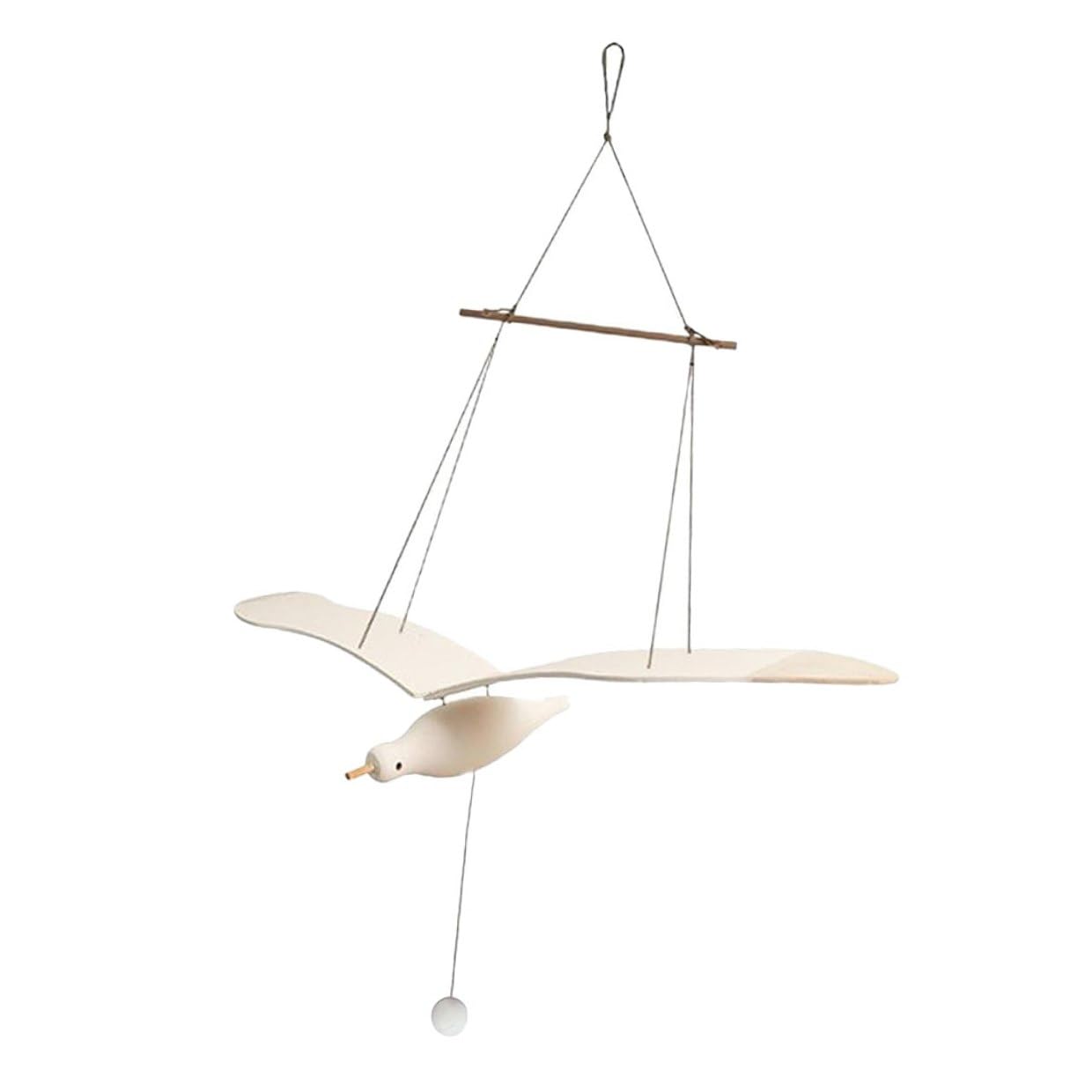 Décoration Murale Oiseau en Bois Blanc pour Chambre Bébé Naturelle