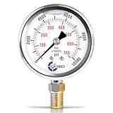 CARBO Instruments 10000 PSI Glycerin Liquid Filled Pressure Gauge, 2.5