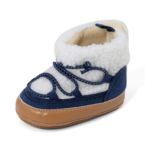 ESTAMICO Baby Girl Plush Winter Snow Bowknot Boots