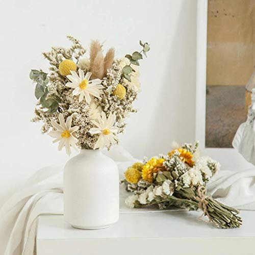 Small Vase Handmade Home Decoration Ceramic Vase For Shelf, Living, Room, Table, Bookshelf Home Decor Gift, Modern Elegant Ceramic Vase (Small 4 Inch High, White) #TOP5