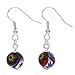 Glass Of Venice Murano Glass Mosaic Millefiori Ball Earrings - Silver