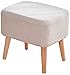 Podnóżek Ottomans Domowy stołek Ottoman Tapicerowane zdejmowane flanelowe siedzisko,drewniany stołek,prostokątna ławka pufa,30x40x38cm (kolor: khaki)
