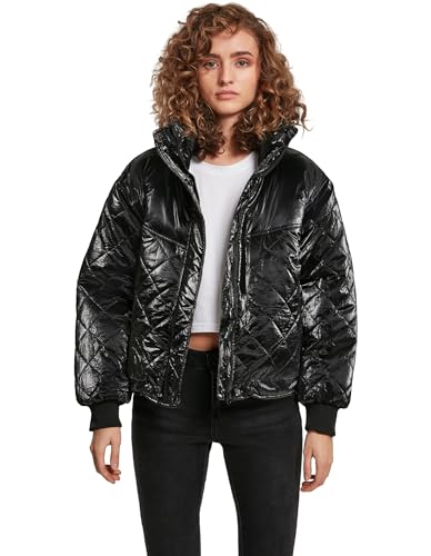 Ladies Vanish Oversized Diamond Quilt Jacket Giacca 00007 X-Large donna nero