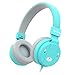 Kids Headphones, Wotmic Wired Headset Foldable Children On Ear Headphones with Adjustable Headband, Stereo Sound,3.5mm Jack for iPad Cellphones Airplane School-Blue
