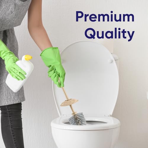 Image of Superio Wicker Style Toilet Bowl Brush and Holder (Beige), Durable Toilet Brush to Clean Bowl