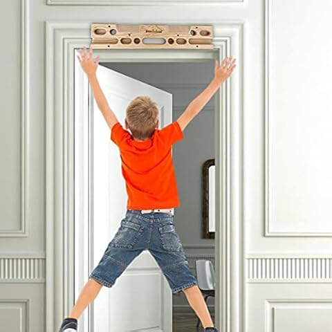Magent Wooden Rock Climbing Hangboard Fingerboard - Indoor Rock Climbing Training Equipment Door Mounted Rock Climbing Pull Up Bar Cover