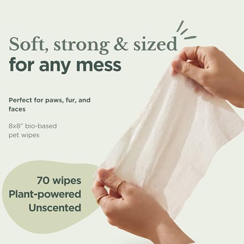 Lot de 70 lingettes Premium pour Animaux de Compagnie, Chiens et Chats, sans Parfum, sans Alcool, à l'aloe Vera, pour l'hygiène des Pattes, du Visage, du Corps – vue 4