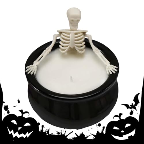 Vela de Halloween | Vela Esquelética de Estilo Gótico Decoración Halloween | Figura Espeluznante para Fiesta Cumpleaños Cocina Escritorio Repisa Sala De Estar Estante Entrada Apartamento