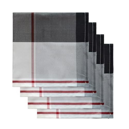 SASTYBALE Tablecloth Checkered Style Polyester Table Cloth Dust-Proof Wrinkle Resistant Heavy Weight Table Cover for Kitchen Dinning Tabletop Decoration（Square, 20" x 20", Grey）