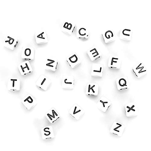 Contas de letras quadradas, material faça você mesmo de alta qualidade, 500 unidades de contas de ac