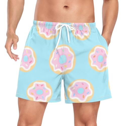 Bañador de secado rápido azul de hombre para evitar humedad con estampado de donas