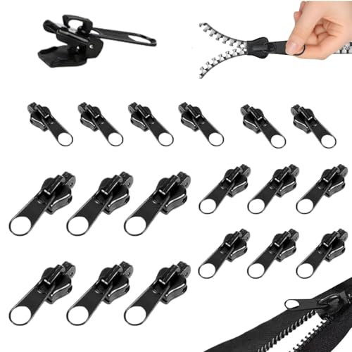 18 Pièces Tirettes Fermeture Éclair Remplacement en Trois Tailles, Kit Réparation pour Vestes Sacs À Dos Valises et Sacs, Accessoires Zipper pour Échange et Usage Quotidien