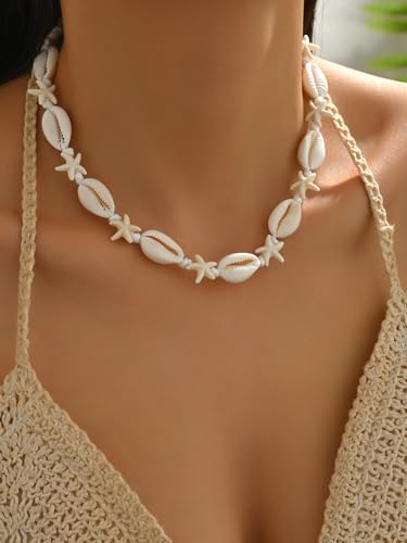 Alegend Necklace Natural Sea Shell White Starfish Conch Summer Beach Cowrie 5