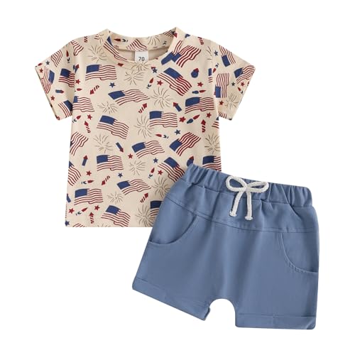 Image of LIOMENGZI Infant Baby Boy Summer Clothes Outfit Color Block T-shirt Shorts Set Toddler Checkerboard Clothes 6 12 18 24 Months