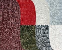 Miniatura 7 de The Yard - Tela de piel sintética blanca perla de cocodrilo de vinilo