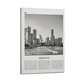 Brisbane-Druck, Schwarz-Weiß-Ozean, Brisbane-Wandkunst, 