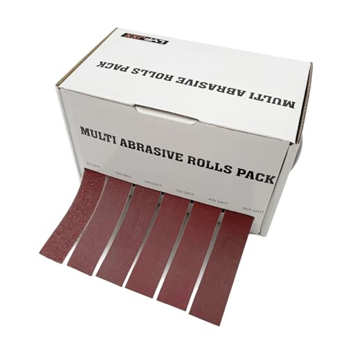 HEXHUASR 4/5/6 Rollen Schleifpapier, Trockenschleifen, Schmirgelschleifband, ausziehbares Schleifpapier, Packung mit Spendertuch(6 Rolls,8M)