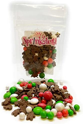 Sprinkletti - Snowy Night - Mini Pouch - 30g. This White & Silver Christmas shapes & sprinkles is ideal for all of your festive themed cakes & bakes. Just enough for a single bake. (Snowy Night)