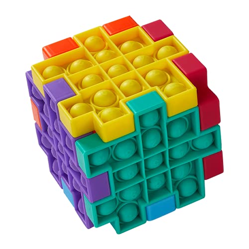 WTPONE Cube Pop It Puzzle Game Board Pop Its Cube Pop Its Toys Silicone Fidgets Toy Pop Toy Push Pop Fidget Toy Bubble Popping Sensory Toy Stress Relief Gifts for Kids Boy Girl Men Women (6 Pack)