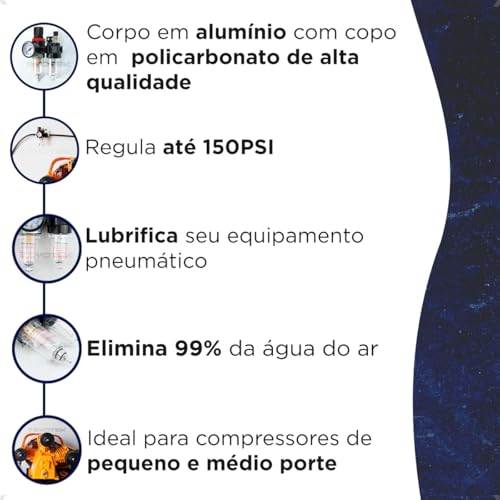 Filtro Eliminador De Água E Lubrificador de Óleo e Acessórios