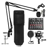 LLTFFFHM BM800 Pro Micrófono Micrófono Audio DJ Condensador Tarjeta de Sonido Live Broadcast Mic Stand USB Bluetooth Grabación Profesional Juego V8