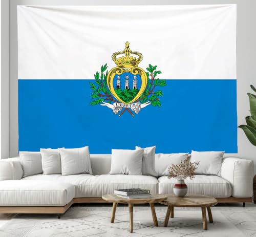 Tenture murale drapeau de Saint-Marin GLCWARM tapisserie polyester pour salon 70x90