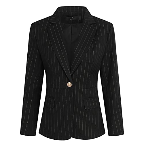 YYNUDA Women's Business Striped Suit Set 2 Piece Office Work Business Suits Blazer and Pant2