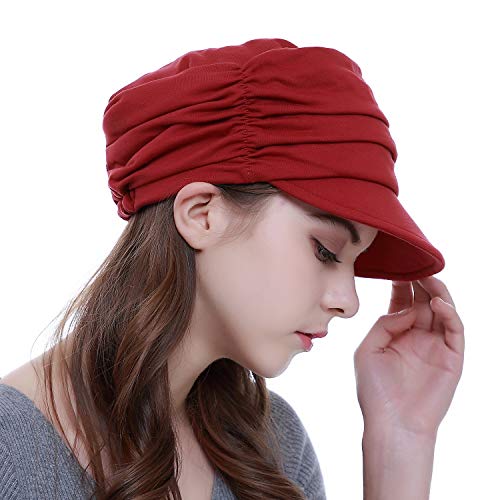 Fashion Hat Cap With Brim Visor For Woman Ladies, Best For Daily Use(Red) #TOP2