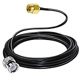 【Tipo de cable y detalles】 Cable coaxial de SMA a BNC; Tipo de cable: RG58; Material del conductor: cobre puro; Longitud del cable: 16,4 pies (5 m); Impedancia: 50 ohmios, baja pérdida