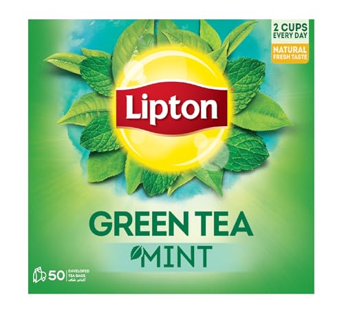 Lipton Green Tea Mint 50 Enveloped Lipton Tea Bags 2 Cups to Goodness Tea Combination of Peppermint and Spearmint Tea
