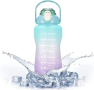 Motivational 2L Water Bottles 64oz Half Gallon Water Bottle with Times, BPA Free Sport Water Jug with Straw and Handle,Leak-Proof Summer Water Bottle for Outdoors, Gym (64OZ Color A)