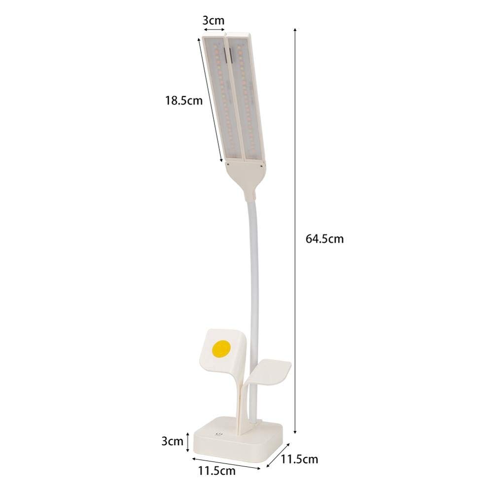 RajoNN Lámpara de Mesa Lámpara de Escritorio LED de Doble Cabezal Recargable por USB, Interruptor táctil Regulable Continuo, lámpara de Mesa, protección para los Ojos, luz de Lectura, Soporte para