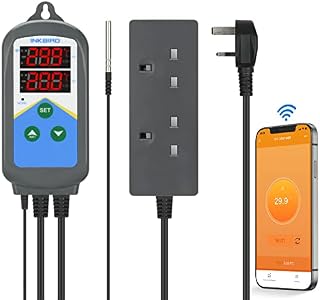 Inkbird ITC-306T-WIFI Thermostat Digital Reptile Thermostat Day Night Temperature Controller with Dual Heating Output for Reptiles Terrariums Vivarium Heat Mat Greenhouse Germination Incubation