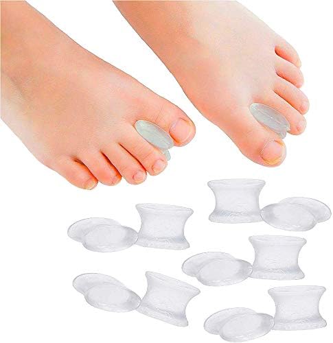 Povihome 10 Pack Gel Bunion Corrector and Toe Spacers Separators and Straightener Orthotics (4/10''Thick) for Sports Activities, for Men and Women Overlapping Toes, Bunion Pain Relief - Small Size