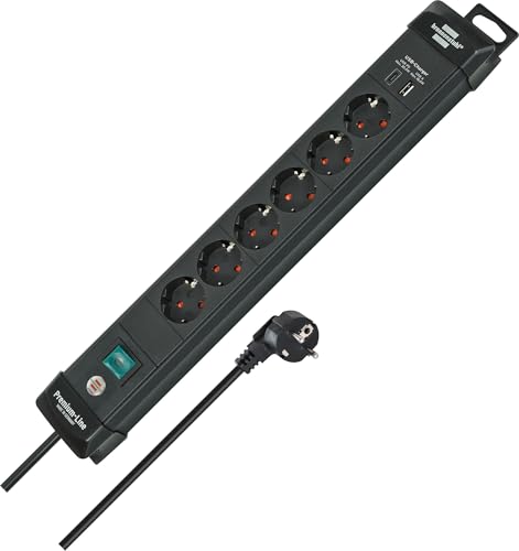 Multiprise 6 prises pour montage mural au bureau avec chargeur rapide USB C 30W