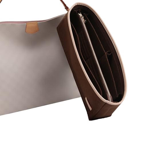 Image of Doxo Purse Organizer Insert & Base Shaper, Felt Handbag & Tote Bag Fit LV Graceful(Brown,SM)