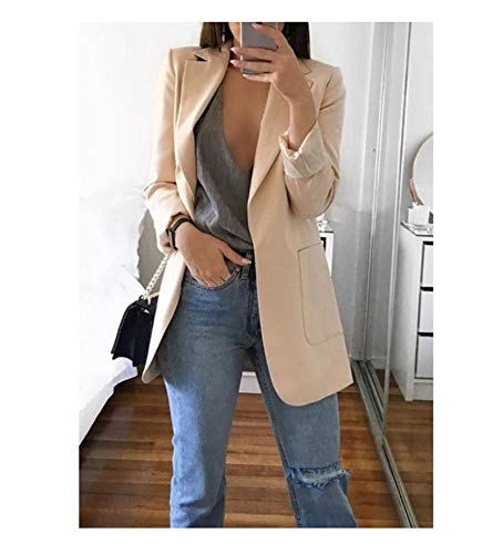 Andongnywell Womens Notched Lapel Pockets Work Office Blazer Jacket Casual Blazers Open Front Long Sleeve Jackets2