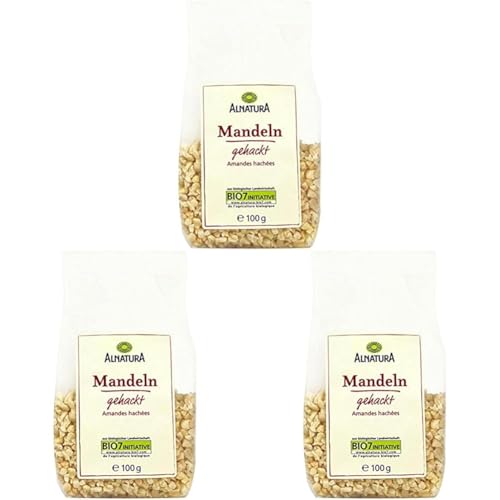 Alnatura Bio Mandeln Gehackt, 100 g (Packung mit 3)