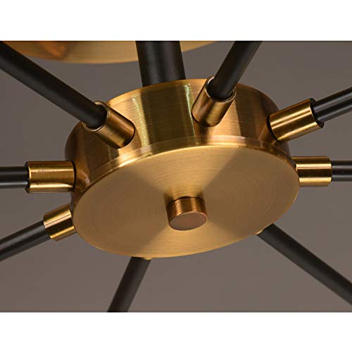 Lámpara de techo Sputnik dorada de 10 esferas ámbar para dormitorio 4