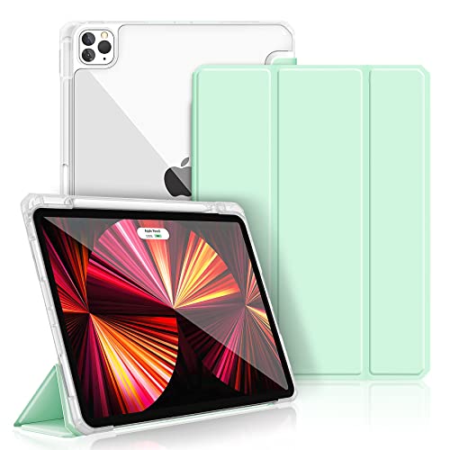 Gahwa Funda para iPad Pro 11 Pulgadas 2022 y 2021 y 2020 y 2018, Carcasa Ligera con Soporte Función con Segunda Generación Pencil, Smart Case Cover con Función de Auto-Sueño/Estela - Verde Claro Cover