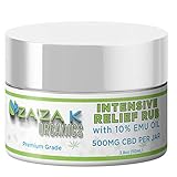 Hemp Cream 500 MG Max Strength – ZA'ZA K ORGANICS 100% Natural Hemp Oil Extract, Emu Oil, Arnica,...