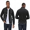 NOROZE Men's Jacket Denim Trucker Jacket Classic Washed Vintage Style Jeans Coat for Men (L, Black) #2