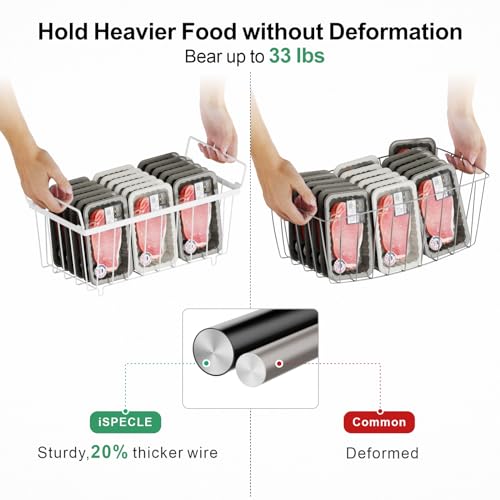 iSPECLE Caixas organizadoras de freezer – Pacote com 8 caixas organizadoras empilháveis para freezer