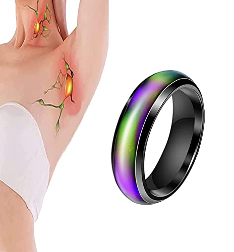 Anis'OMI Lymphvity Thermotherapeutic Ring, Lymphatic Drainage Therapeutic Rings, Temperature Changing Color Mood Rings (10, Black) Cover